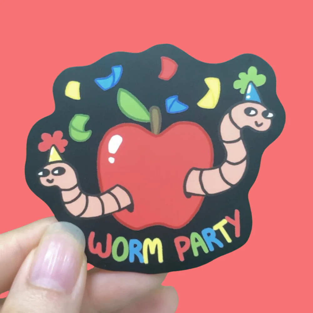 Worm Party Sticker – Reality Check Apparel