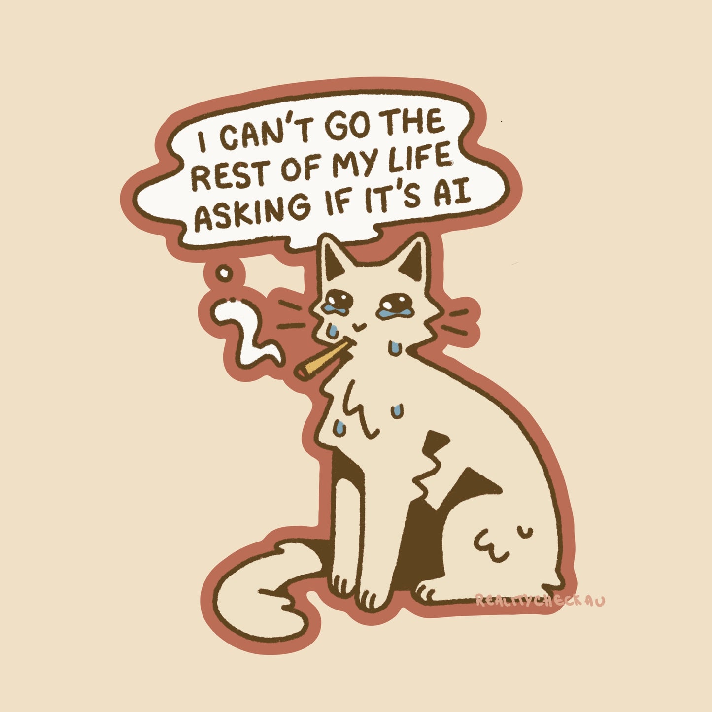 Anti-AI Cat Sticker