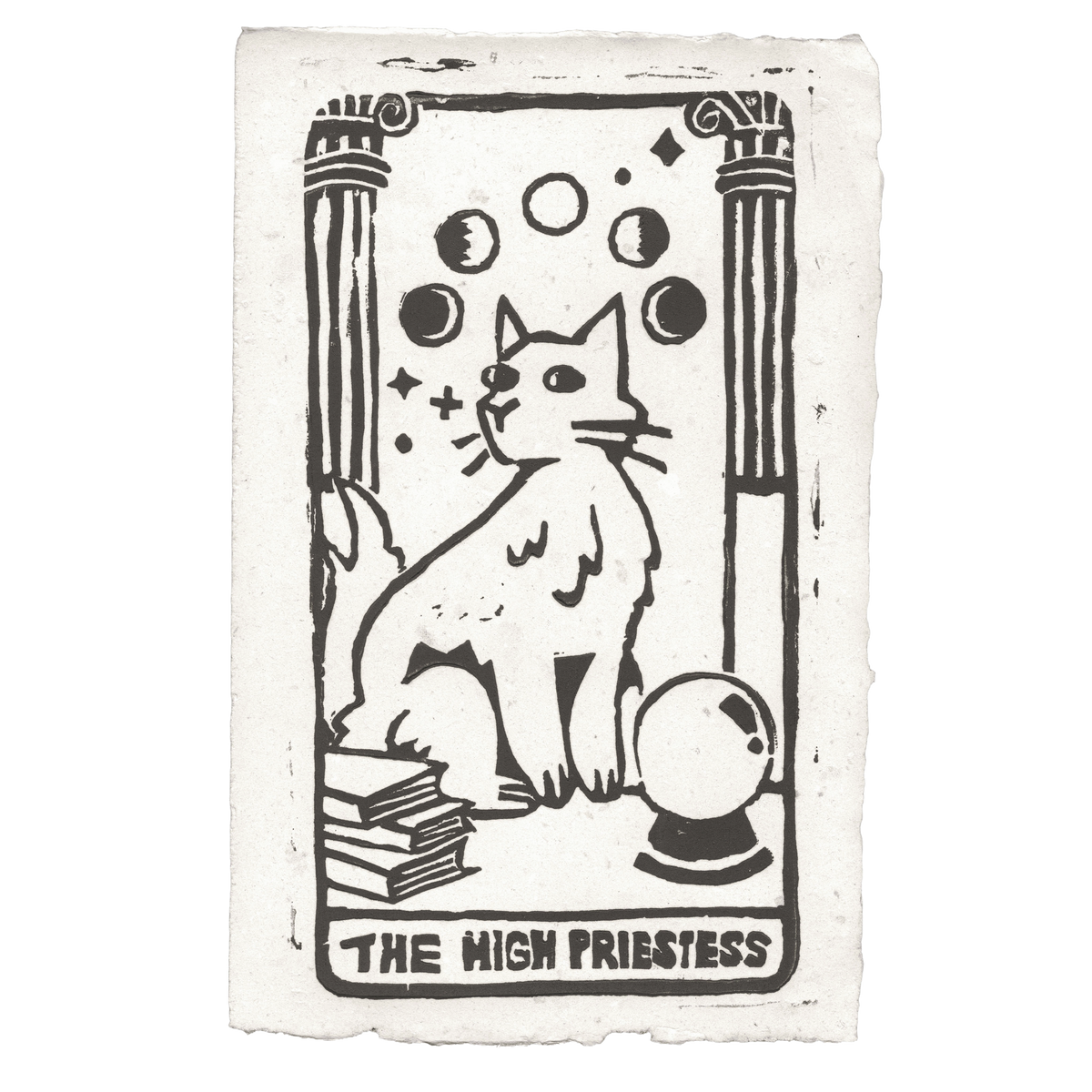 The High Priestess Tarot Lino-Print