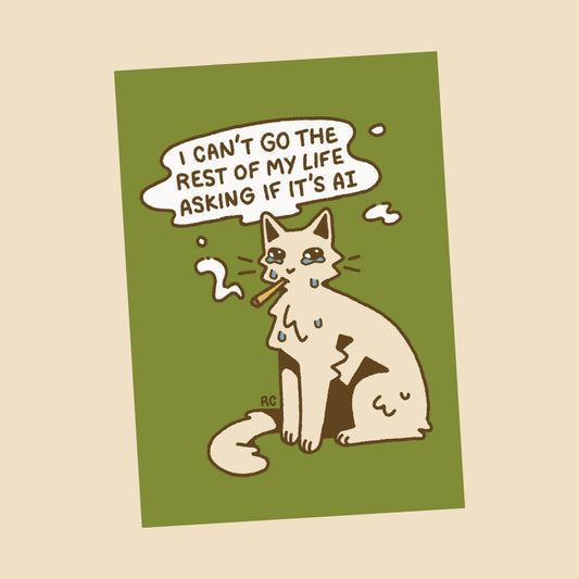 Anti-AI Cat Print